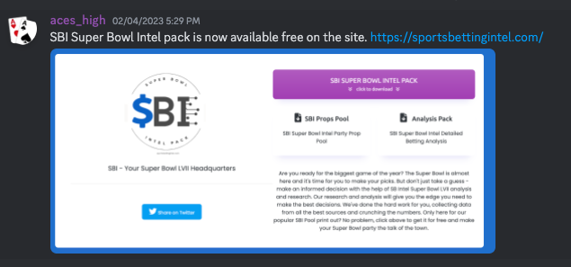 Free Super Bowl Intel Packet